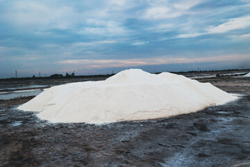 Salt fields, salt farming, brine pit, kosher, salt crystals, ramanathapuram, rameshwaram, madurai, tamilnadu, India, asia 