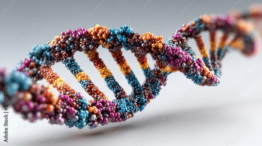 Poster a beautifully detailed molecular structure of dna is displayed against a soft gradient background, h