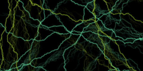 Black, green Marble Texture Template Background. Abstract Watercolor Vector green and black cracked. Lightning Effect Overlay, Isolated Electric Thunderstorm Bolt Strikes on Dark Night Sky Background