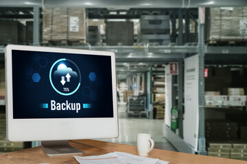 Backup Storage Data Internet Technology Business concept. Database storage cloud technology file...