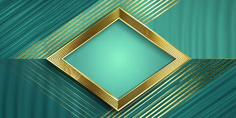 Abstract Geometric Background Design with Gold Border