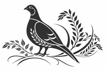 partridge silhoette black vector