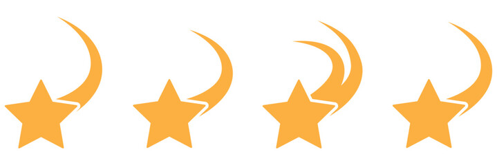 Falling Star Icon single and set. Star fall vector icons. Falling stars. Star sparkles. Starry vector illustration. Falling Star Icon Outline vector for web ui, best design. Eps 10