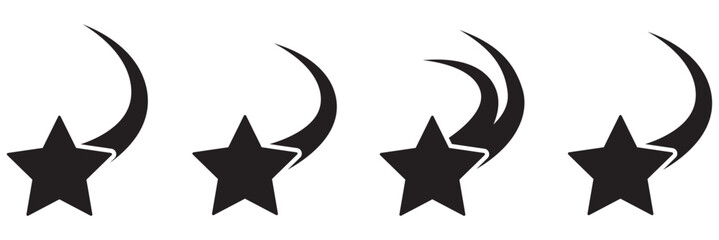Falling Star Icon single and set. Star fall vector icons. Falling stars. Star sparkles. Starry vector illustration. Falling Star Icon Outline vector for web ui, best design. Eps 10