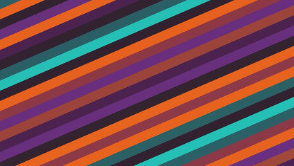 Photo of diagonal stripes of orange, purple, and teal create a vibrant pattern