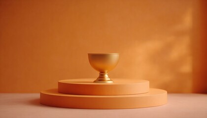 Golden Cup on Orange Stages Illustration