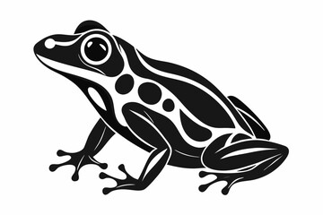 poison dart frog sihouette black vector
