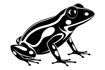 poison dart frog sihouette black vector