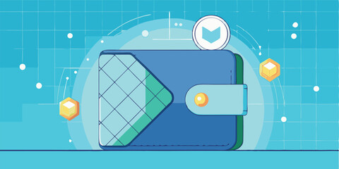 Obraz premium Digital Wallet Icon Vector Art of a Stylized Wallet