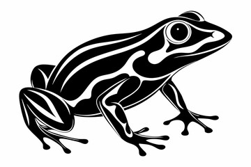 poison dart frog sihouette black vector
