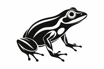 poison dart frog sihouette black vector
