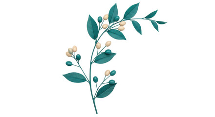 Isolated Green Berries Branch