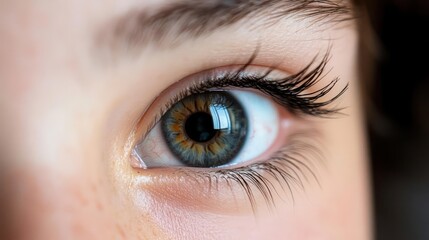 Obraz premium Close Up Human Eye Showing Intricate Details and Stunning Color Mix