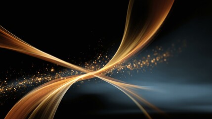 Abstract Gold Flowing Lines Background Design