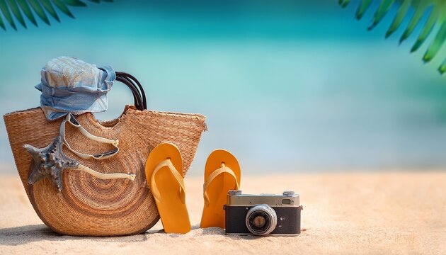 summer imagery a background image of goods that evoke the sea and summer