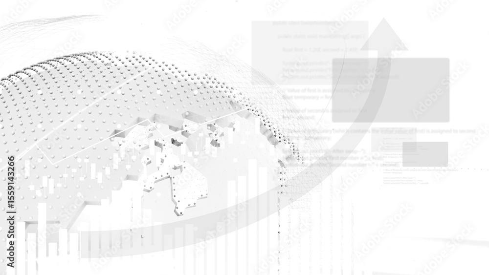 Poster digital data connection in the financial business world in countries around the world connecting bus