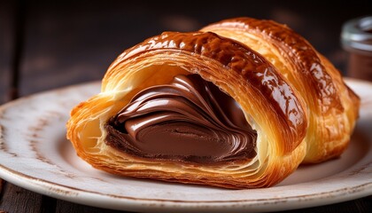 delightful pain au chocolat reveals layers of flaky goodness and chocolate indulgence