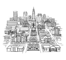 Obraz premium Line Art of Capitol Hill, Seattle