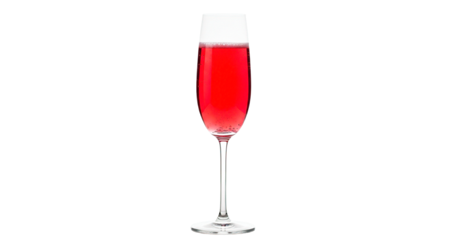 A vibrant pink champagne cocktail in a slender flute, perfect for celebrations. - Powered by Adobe