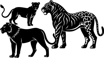 Vector Silhouette Animal Sets.