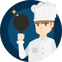 Male staff cook in food service and restaurant business