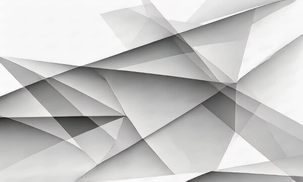 Abstract Geometric Design With Overlapping Gray Triangles Against White Background