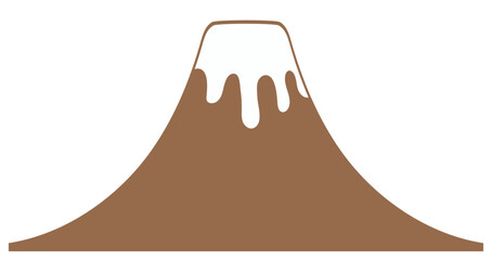 Mount Fuji in Japan, snow capped mountain with flat top, isolated. Flat vector illustration. Japanese New Year good luck symbol, holiday card, banner, poster, decor, design element