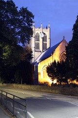 St Mary's Church, Cottingham, East Riding of Yorkshire, by night.