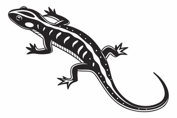 Naklejka premium salamander sihouette black vector