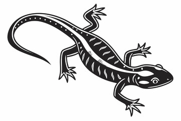 Naklejka premium salamander sihouette black vector