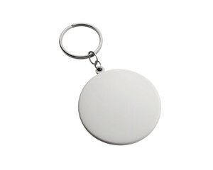  round white keychain isolated on white background PNG ,AI GENERATED