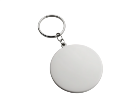  round white keychain isolated on white background PNG ,AI GENERATED