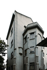 Art Deco Water Tower with Geometric Facade in Historic Shanghai Medical District 