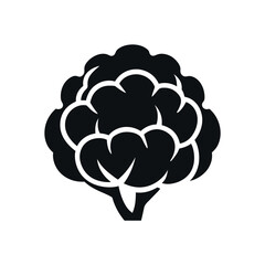 Silhouette cauliflower icon for organic vegetable illustrations