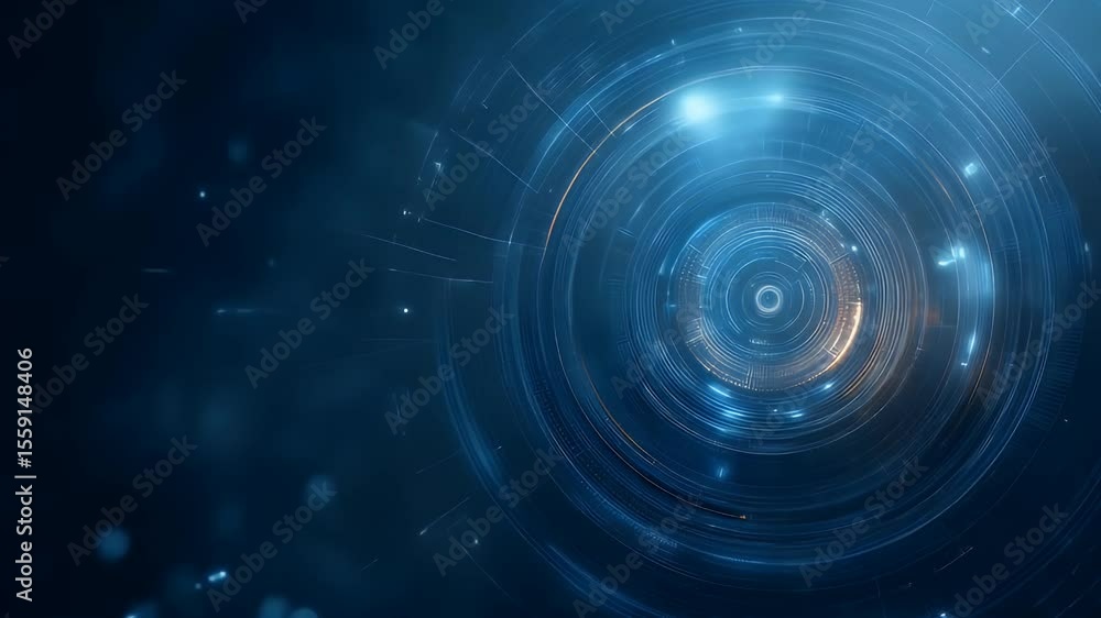 Poster abstract blue circular technology background with digital circuit pattern design