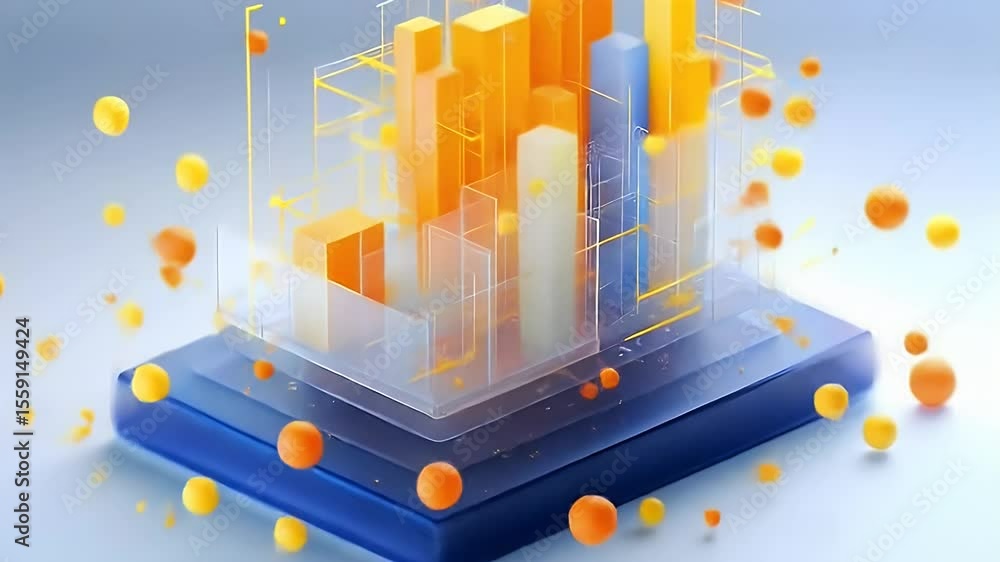 Poster abstract 3d geometric data visualization with layered platforms and spheres