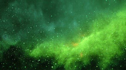 Abstract Green Nebula Space Background