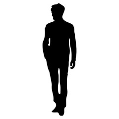 Silhouette of a Business Person Black Vector Outline for Graphic Design, Icons, Pictograms Minimalist Male Figure Illustration for Web, UI, Branding, Print, and Marketing Use