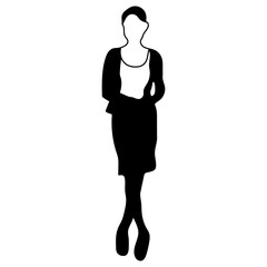 Fototapeta premium Silhouette of a Business Person Black Vector Outline for Graphic Design, Icons, Pictograms Minimalist Male Figure Illustration for Web, UI, Branding, Print, and Marketing Use