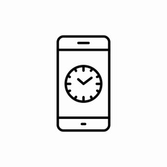 smartphone clock time alarm icon vector sign