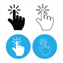 click icon set vector silhouette on white background.