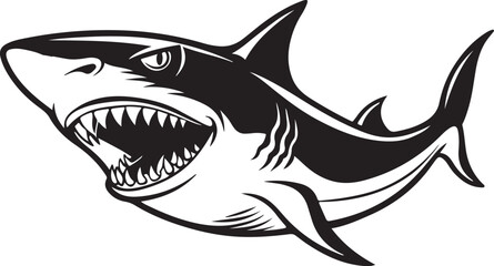 Obraz premium shark vector design, shark silhouette, shark transparent background