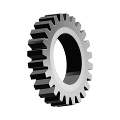 3D Rendered Grey Metal Gear; Industrial, Mechanical, Technology Concept; transparent Background.
