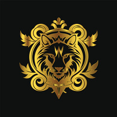 Luxury decorative vintage retro heraldic shield logo icon