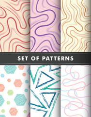 Obraz premium Variety of Abstract Modern Artistic Seamless Digital Patterns Collection Set