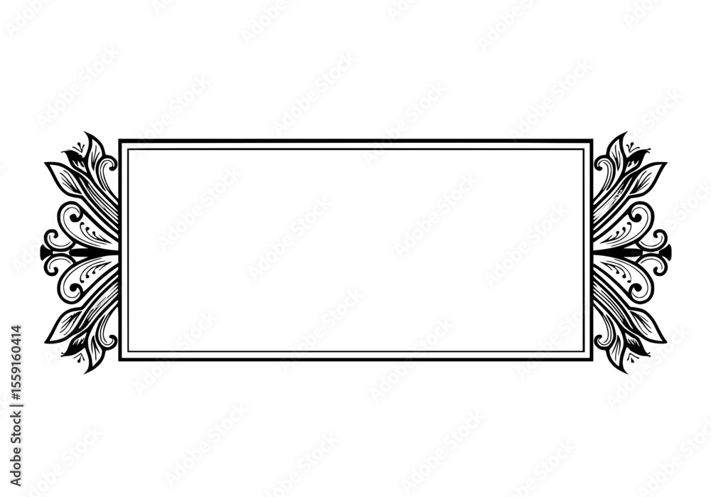 Aufkleber decorative frame for postcards and typography, isolated vector image on transparent background