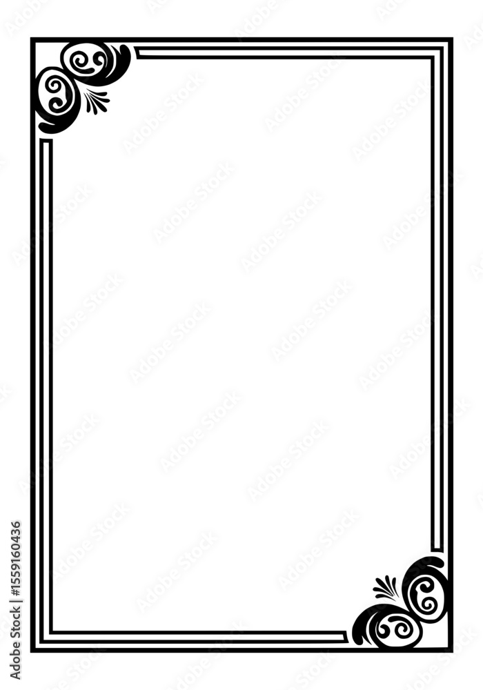 Aufkleber decorative frame for postcards in minimalist style, isolated vector image on transparent background
