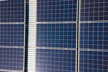 Solar rooftop on commercial structure. Photovoltaic panels for producing of clean ecological...