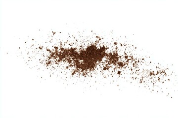 Brown Powder Splashes Isolated on White Background