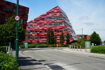 Nottinghamshire, England - June 20 2025: Distinctive modern building with pyramid-like shape and...